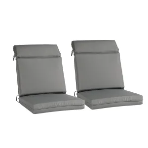 Outdoor Polyester High Back Dining Chair Cushion Set - Gray