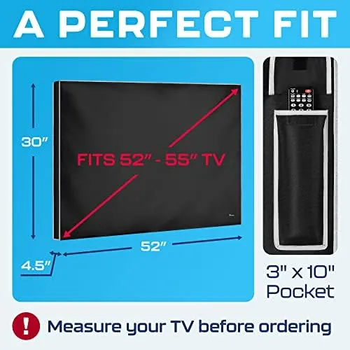 Outdoor TV Cover 55 Inch Weatherproof and Waterproof | TV Cover for Outside 55 | Outdoor TV Enclosure | Smart Shield TV Screen Protector for Outside TV 55 Inch TV Cover Outdoor TV Display Protectors