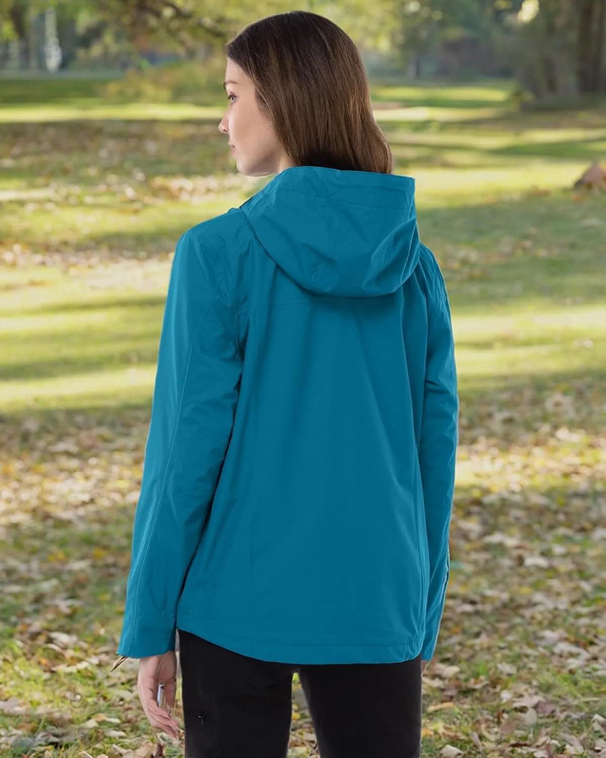 Outdoor Ventures Packable Rain Jacket Women Lightweight Waterproof Raincoat with Hood Cycling Bike Jacket