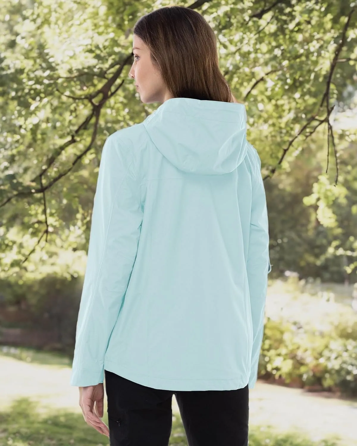 Outdoor Ventures Packable Rain Jacket Women Lightweight Waterproof Raincoat with Hood Cycling Bike Jacket