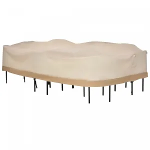 Outsunny Oval Patio Table And Chair Set Cover, Beige/coffee Sofa Set