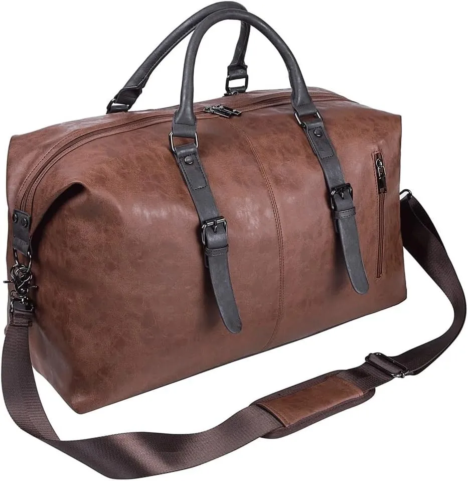 Oversized Duffel Bag Travel Bag Waterproof Leather Weekend Bag Large Portable Duffel Bag Suitable for Men