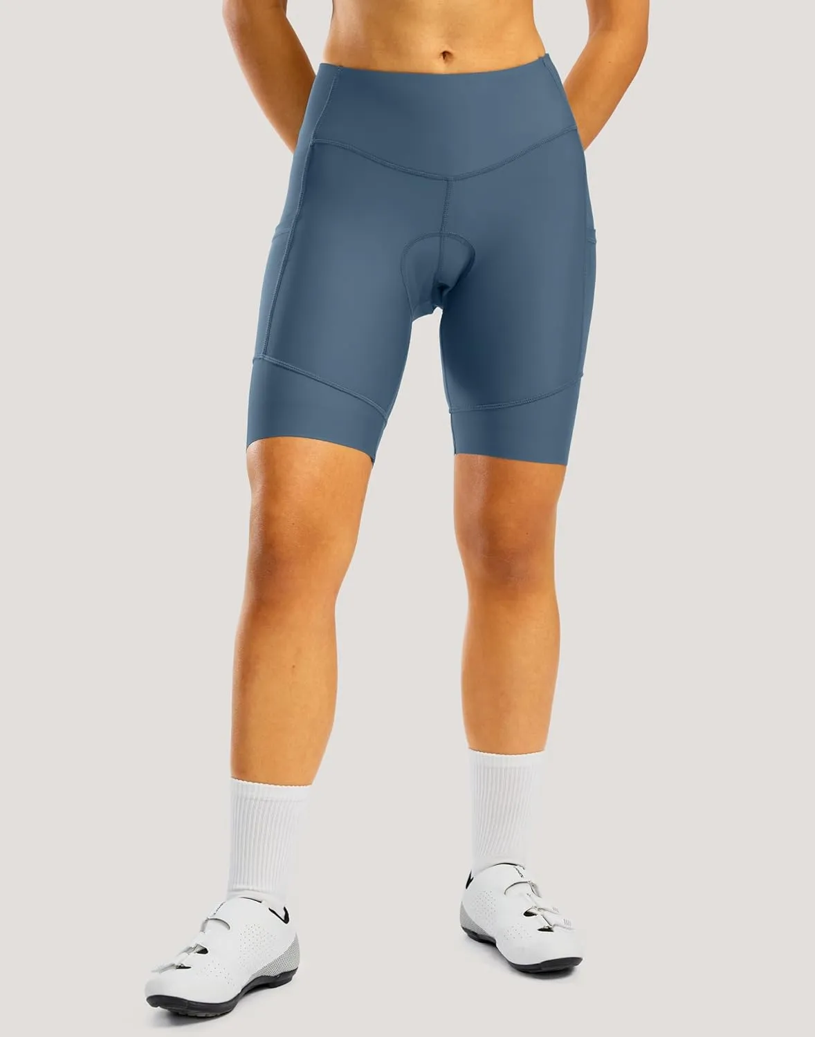 Padded Bike Shorts for Women High Waisted 4D Padding Cycling Bicycle Road Biking Shorts with Pockets