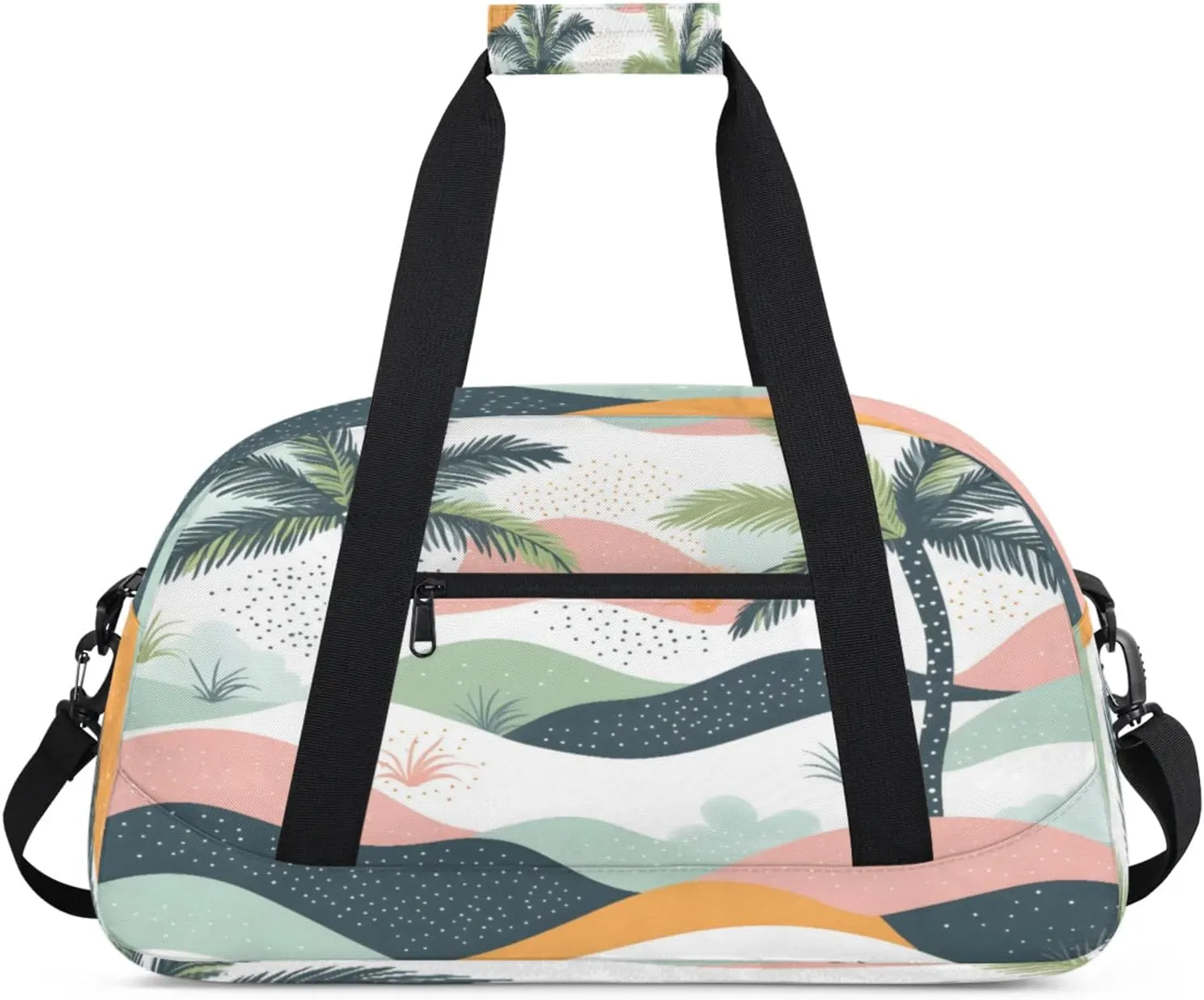 Palm Small Gym Bag for Women Men, Tropical Plants Coconut Tree Travel Duffle Bag Workout Dance Tote Bag Carry On Overnight Weekender Bag