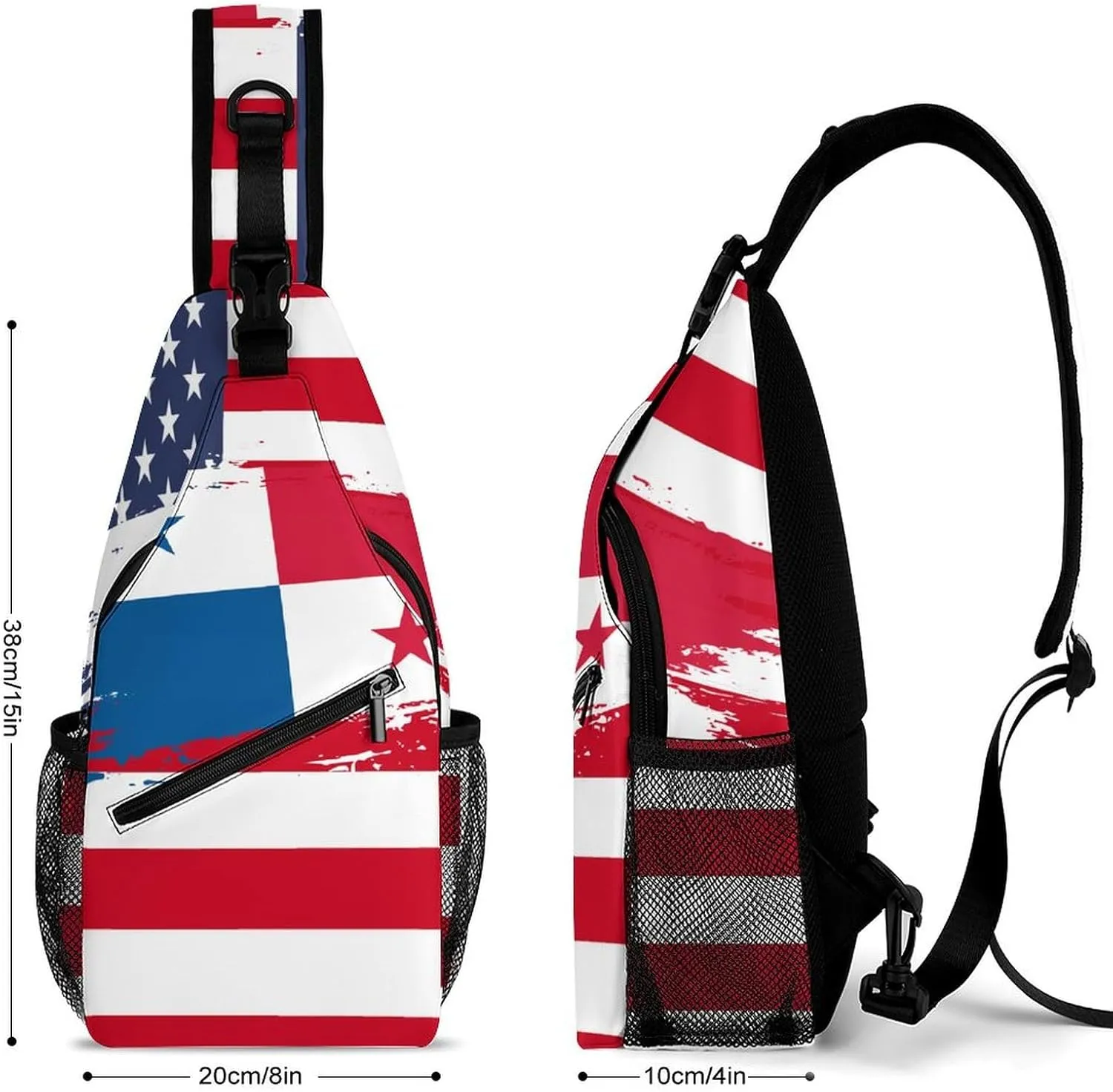 Panama Flag Hand Drawn Sling Bag Crossbody Chest Bag Shoulder Bag For Travel Hiking Cycling Camping