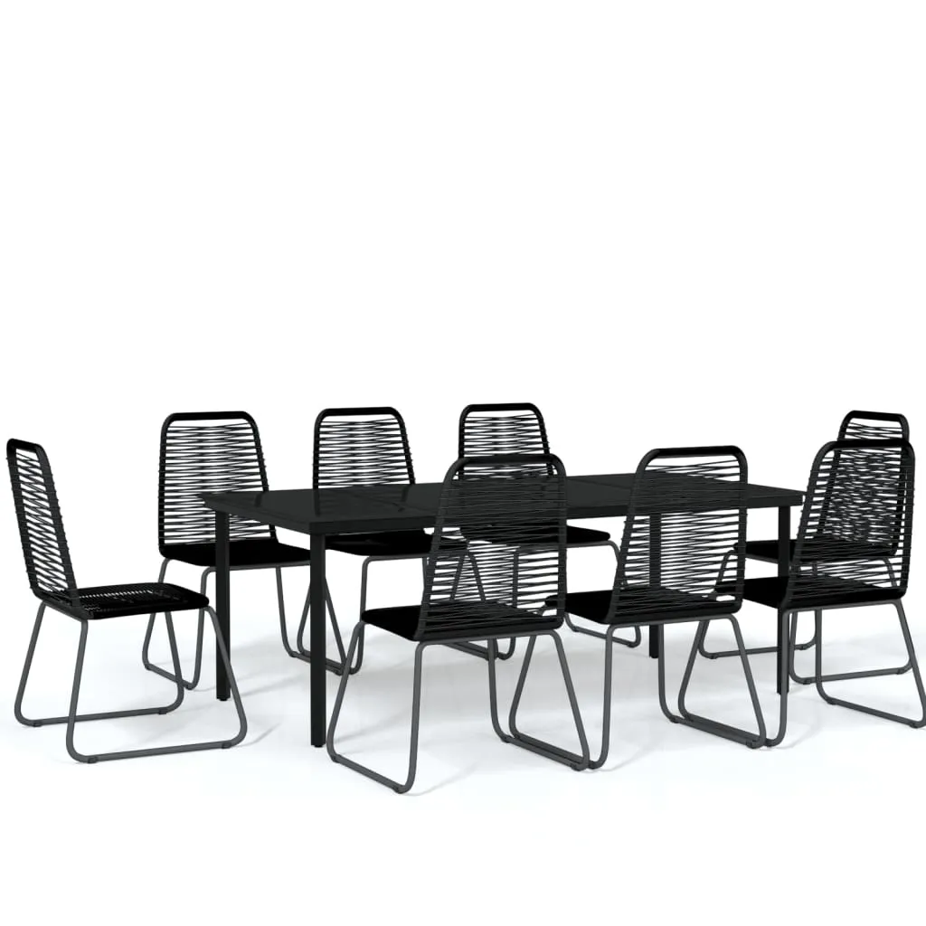 Patio Dining Set Outdoor Dining Set Garden Table and Chair Set Black