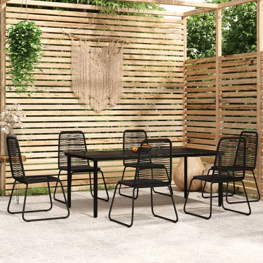 Patio Dining Set Outdoor Dining Set Garden Table and Chair Set Black