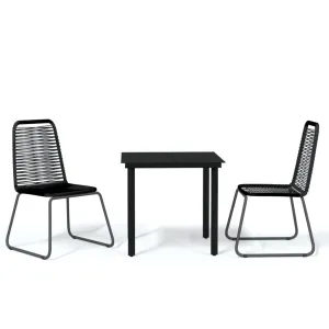 Patio Dining Set Outdoor Dining Set Garden Table and Chair Set Black