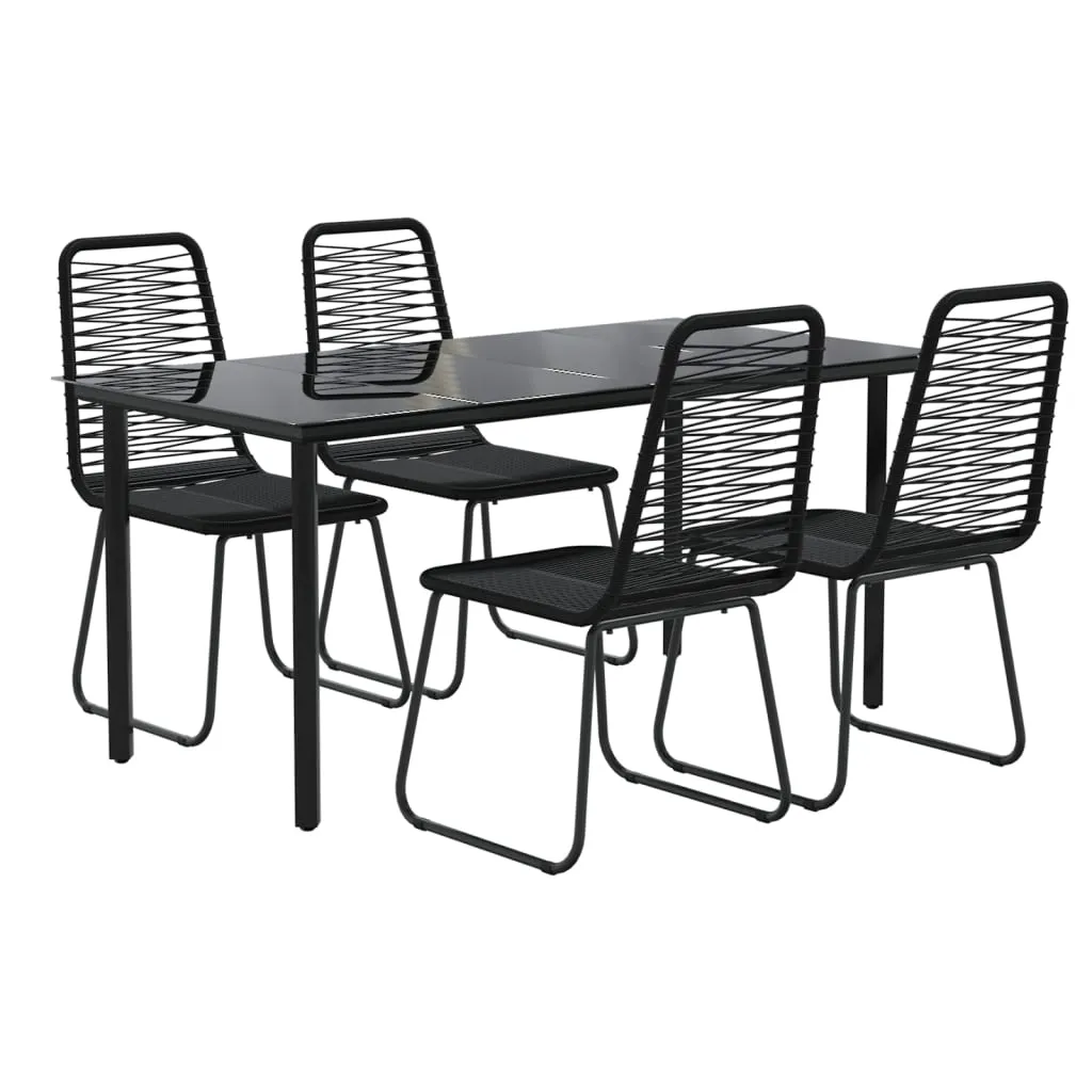 Patio Dining Set Outdoor Dining Set Garden Table and Chair Set Black