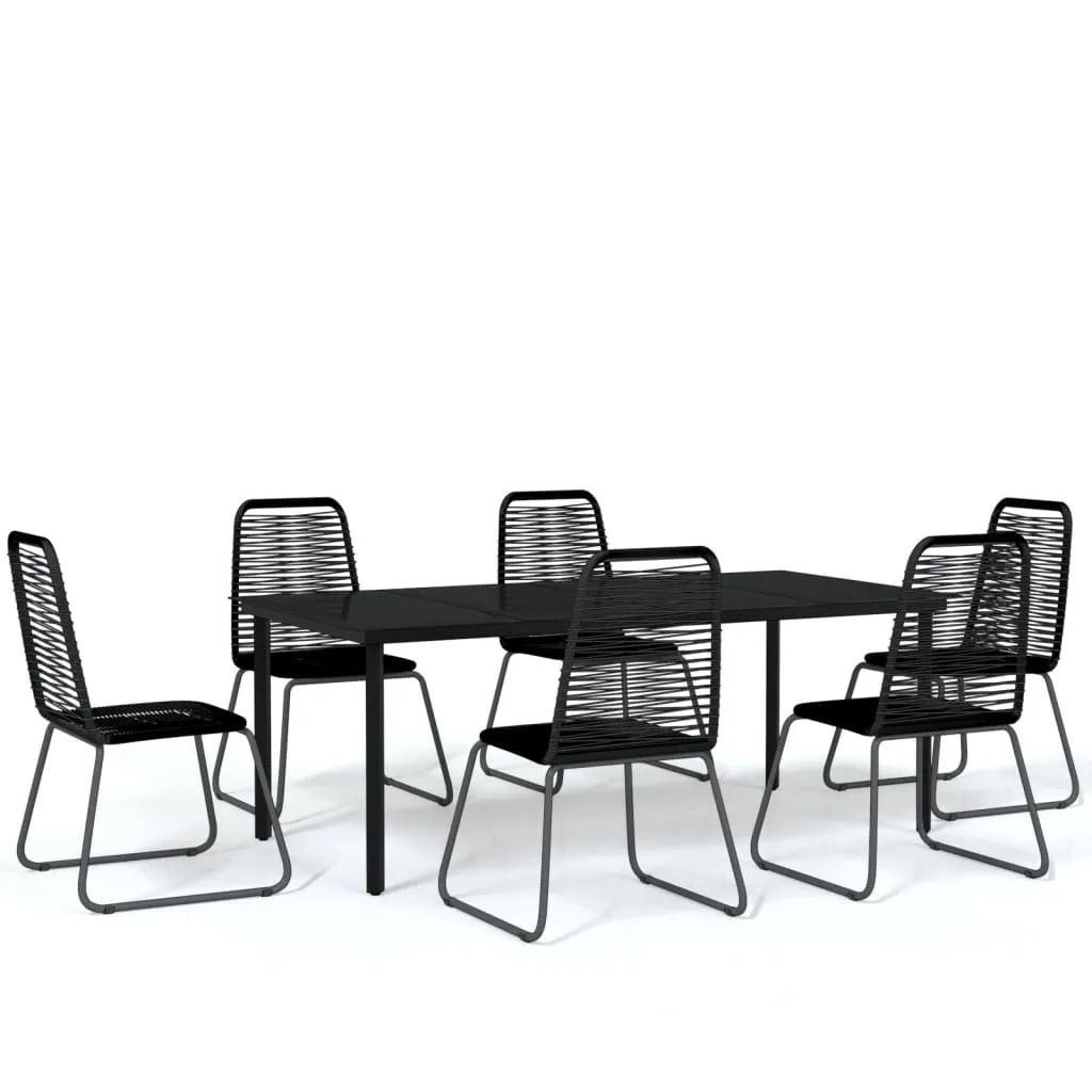 Patio Dining Set Outdoor Dining Set Garden Table and Chair Set Black