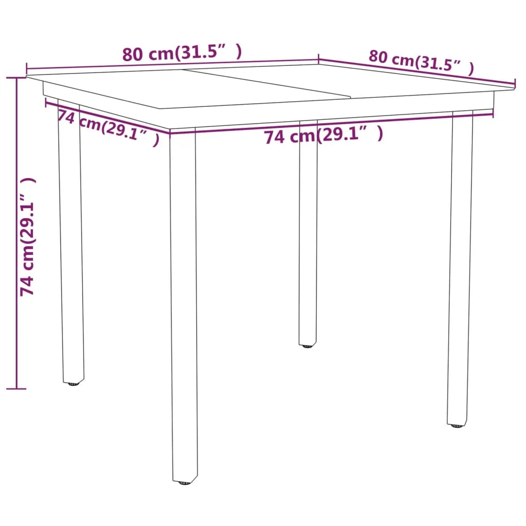 Patio Dining Set Outdoor Dining Set Garden Table and Chair Set Black