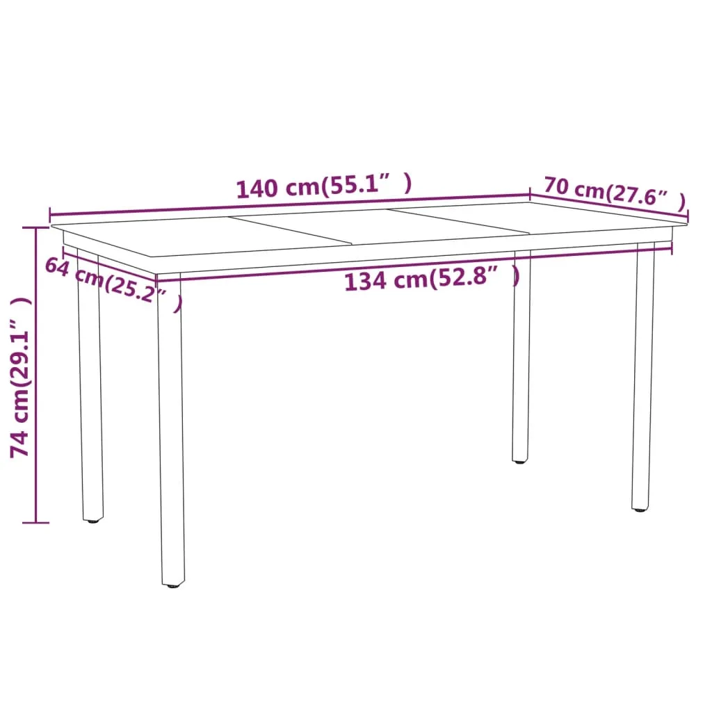 Patio Dining Set Outdoor Dining Set Garden Table and Chair Set Black