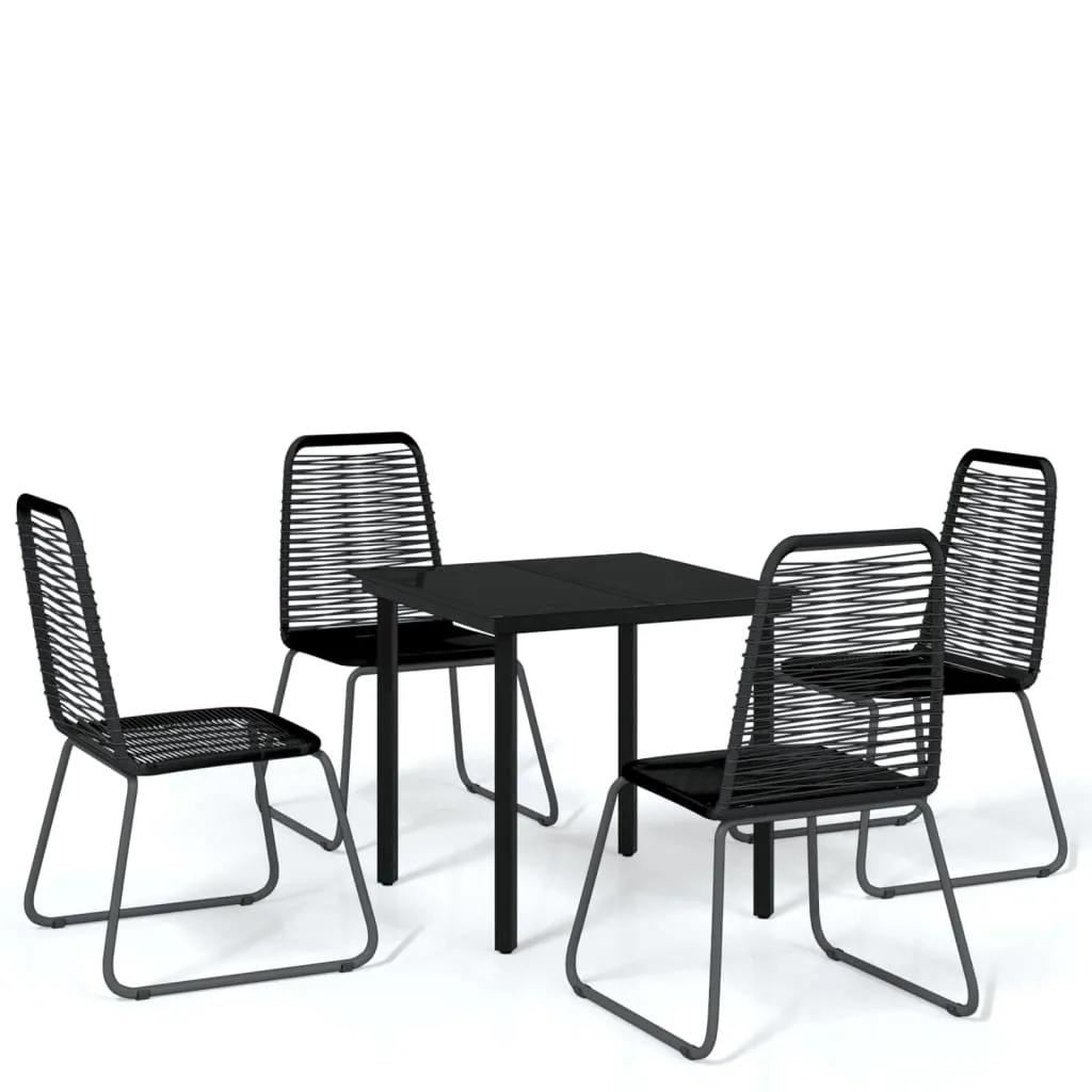 Patio Dining Set Outdoor Dining Set Garden Table and Chair Set Black