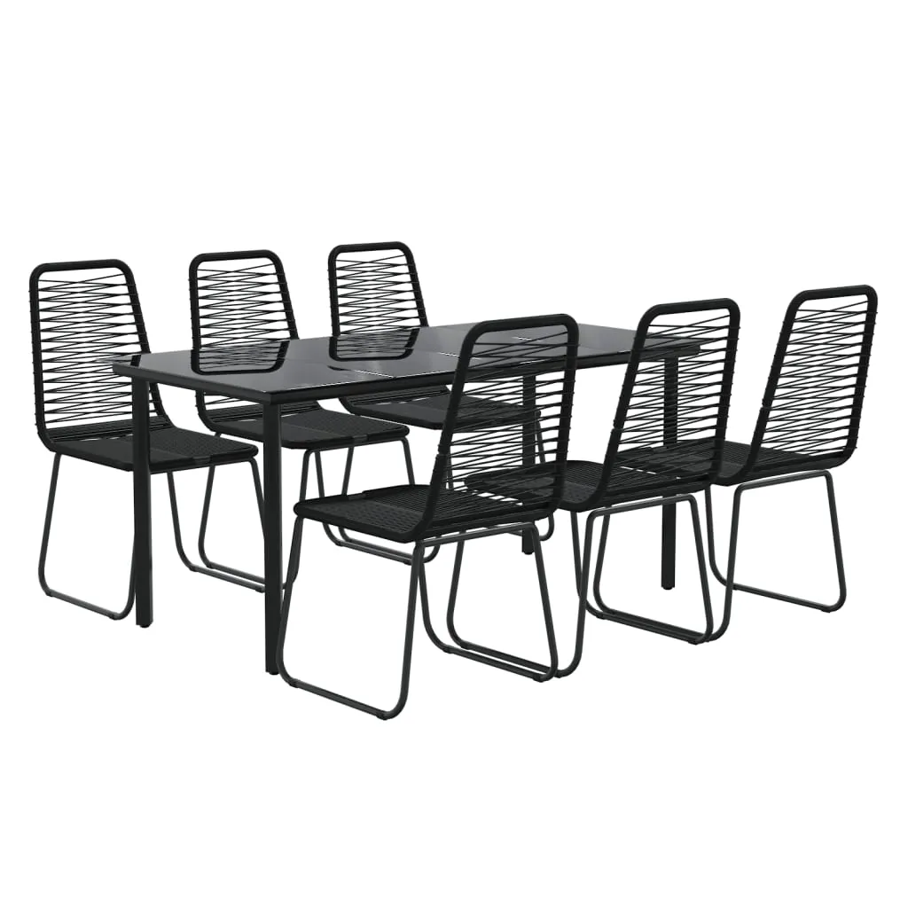 Patio Dining Set Outdoor Dining Set Garden Table and Chair Set Black