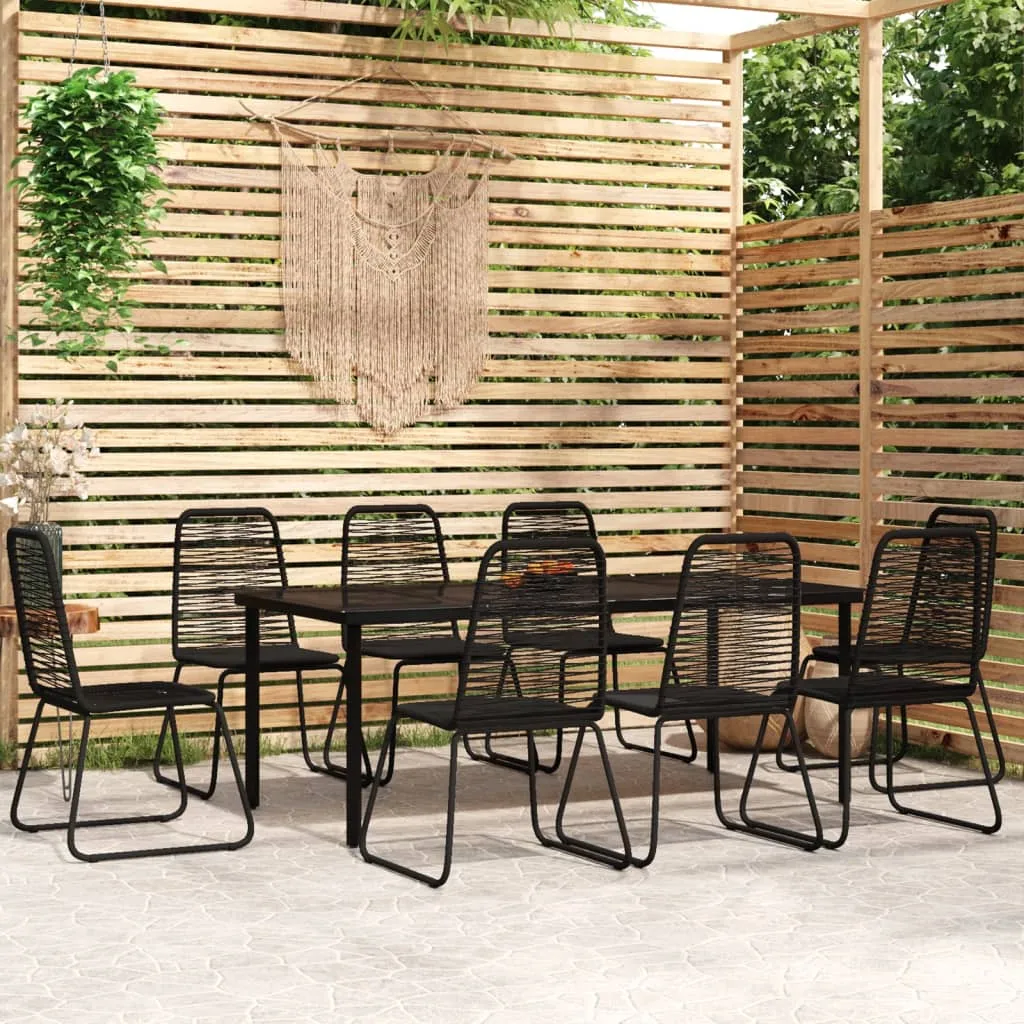 Patio Dining Set Outdoor Dining Set Garden Table and Chair Set Black