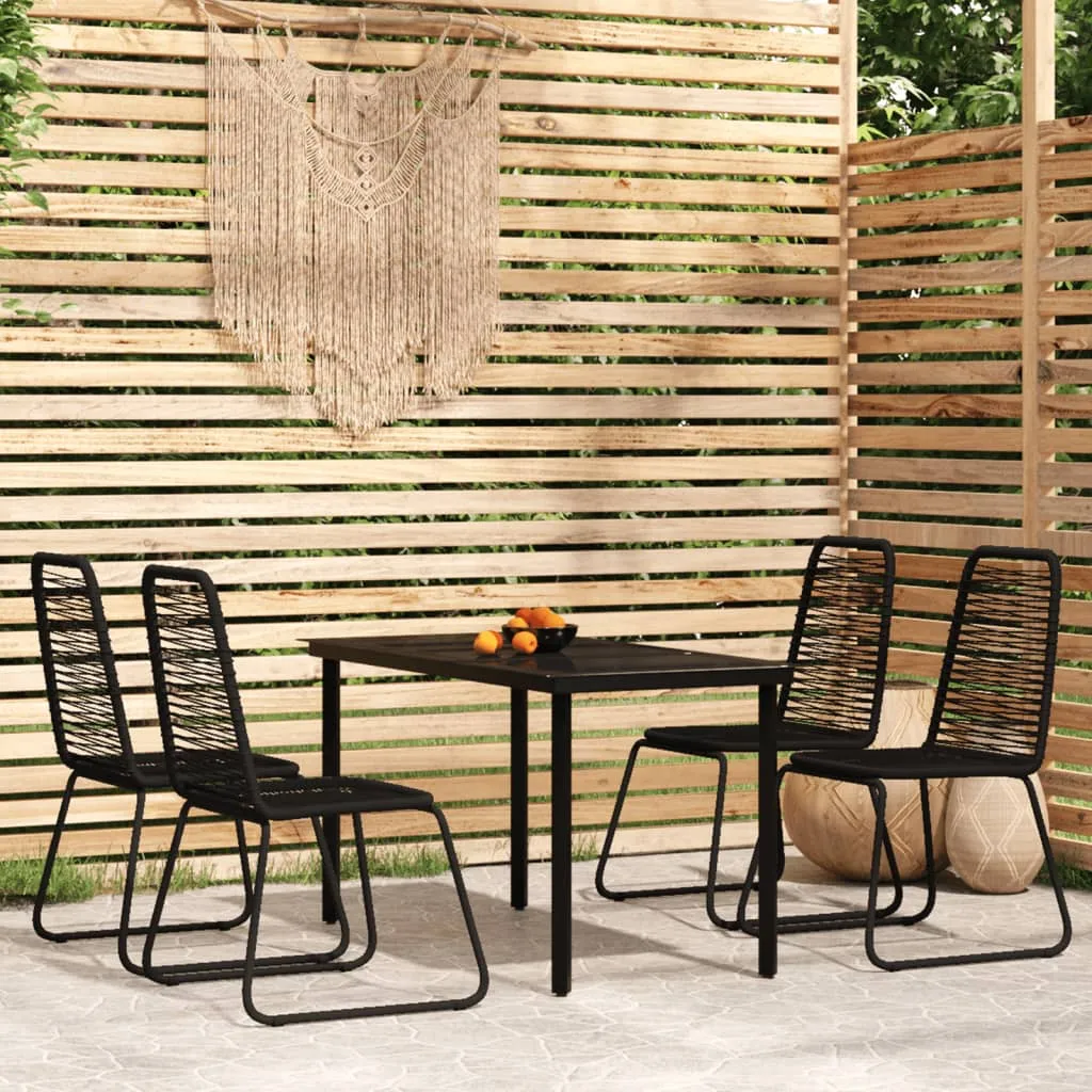 Patio Dining Set Outdoor Dining Set Garden Table and Chair Set Black