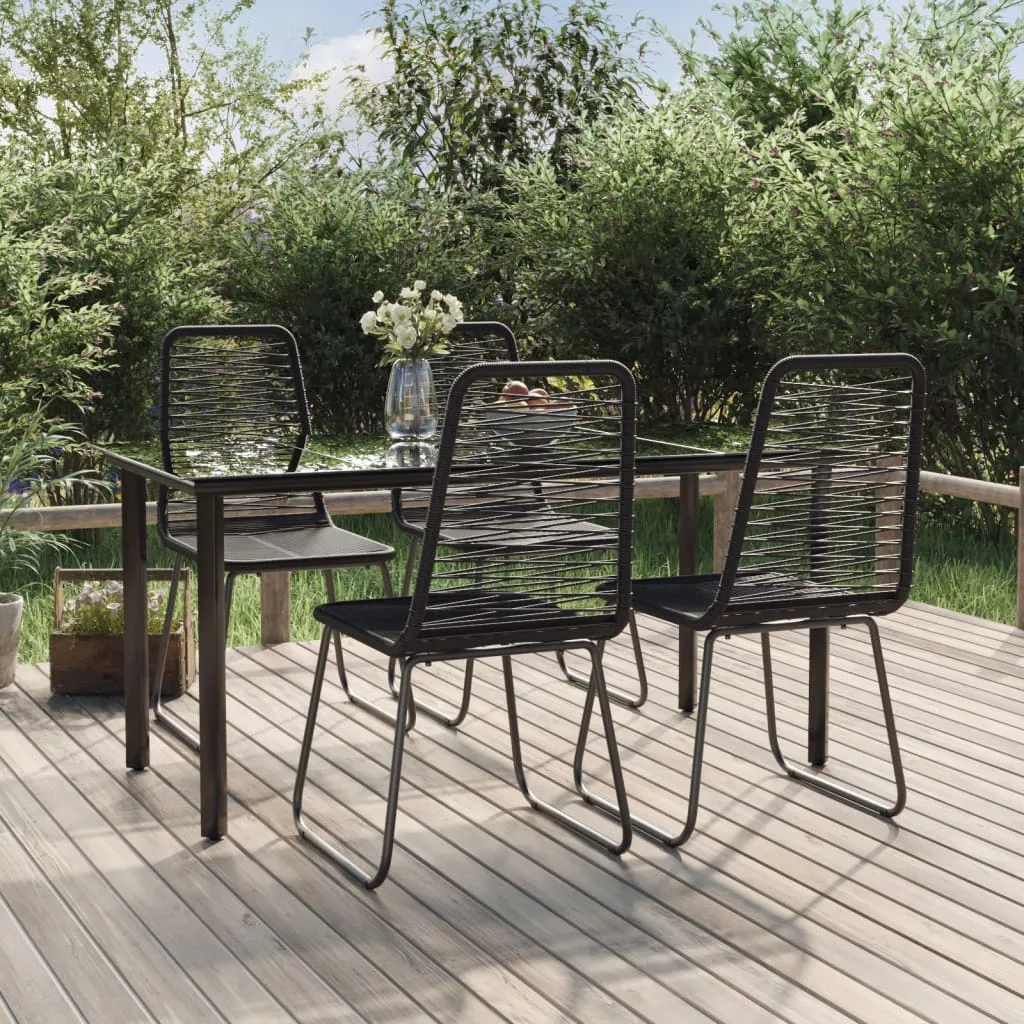 Patio Dining Set Outdoor Dining Set Garden Table and Chair Set Black