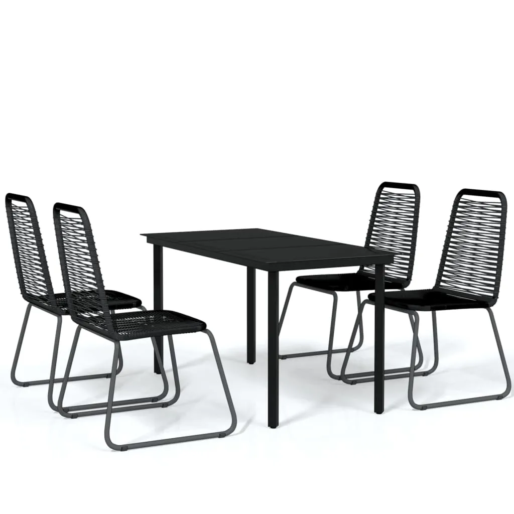 Patio Dining Set Outdoor Dining Set Garden Table and Chair Set Black