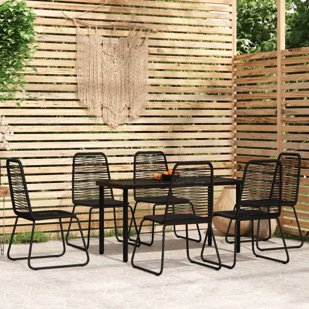 Patio Dining Set Outdoor Dining Set Garden Table and Chair Set Black