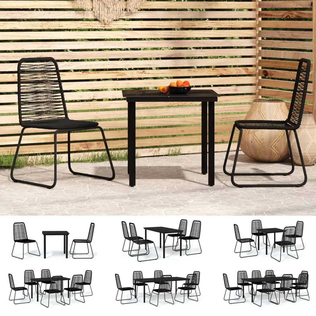 Patio Dining Set Outdoor Dining Set Garden Table and Chair Set Black