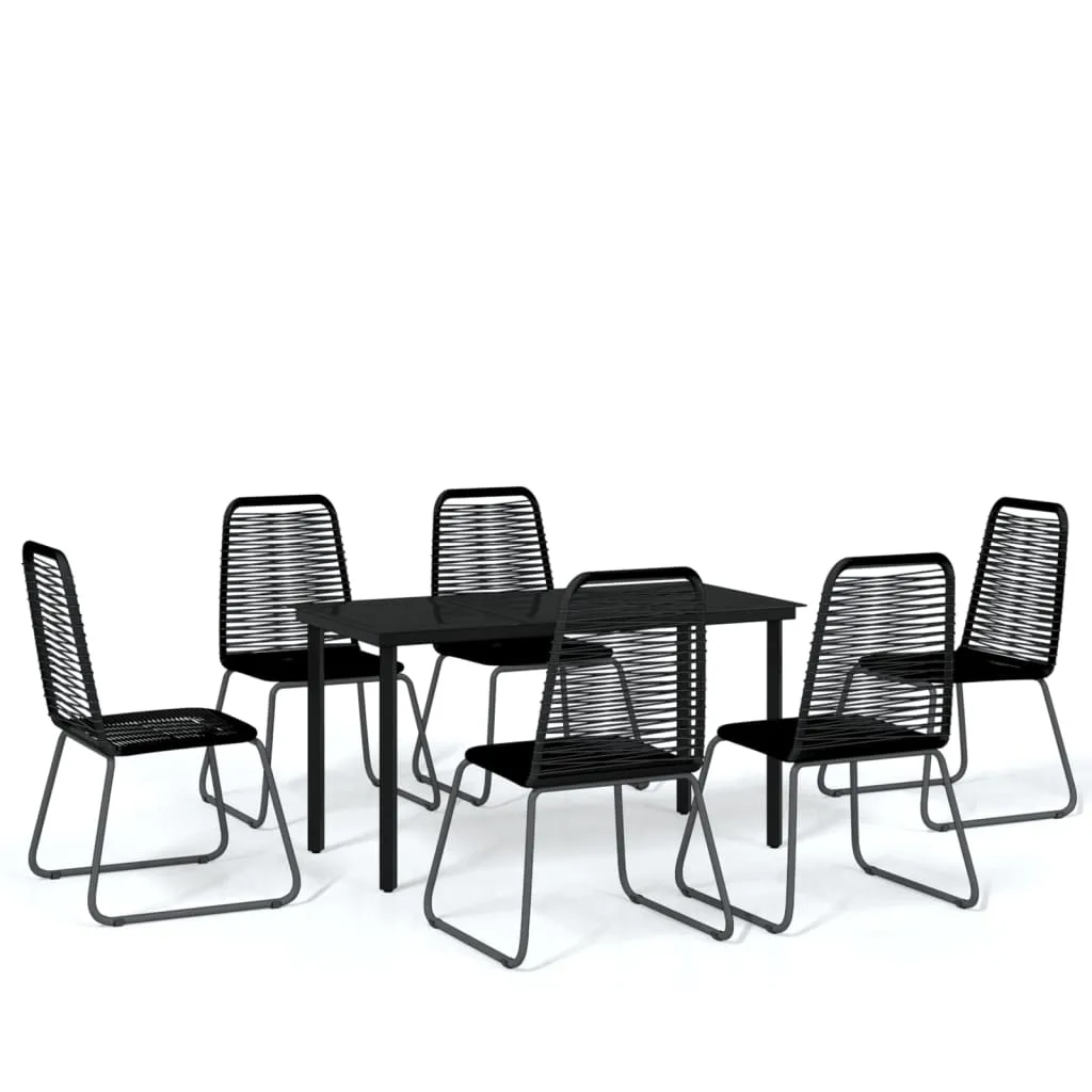 Patio Dining Set Outdoor Dining Set Garden Table and Chair Set Black
