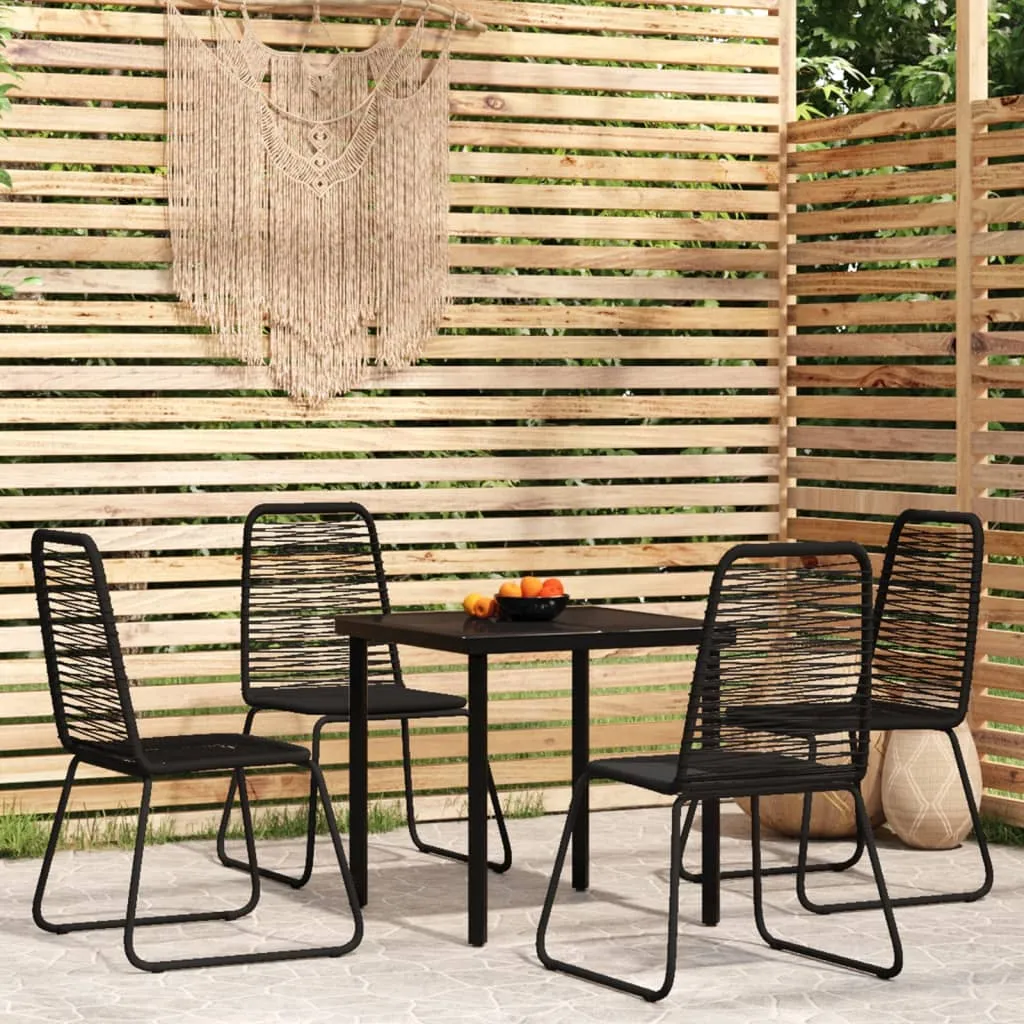 Patio Dining Set Outdoor Dining Set Garden Table and Chair Set Black