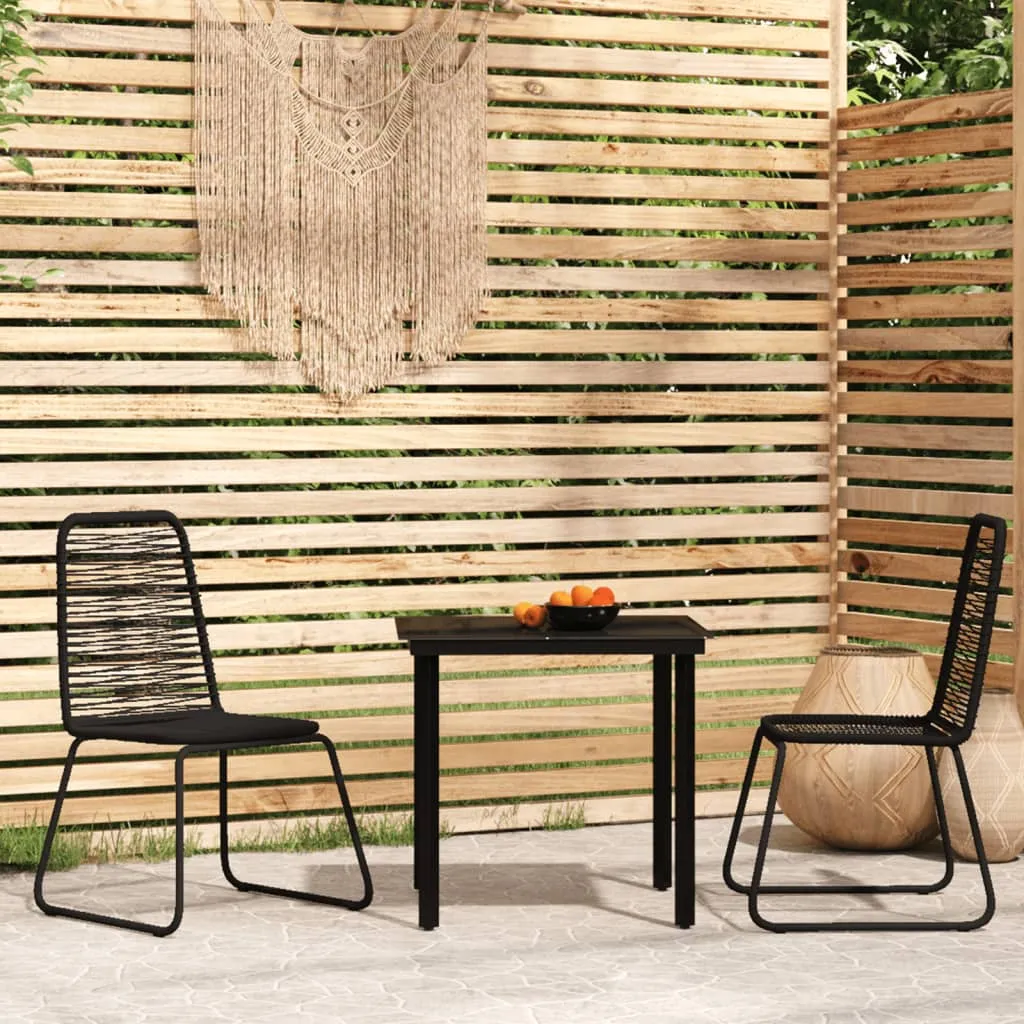 Patio Dining Set Outdoor Dining Set Garden Table and Chair Set Black