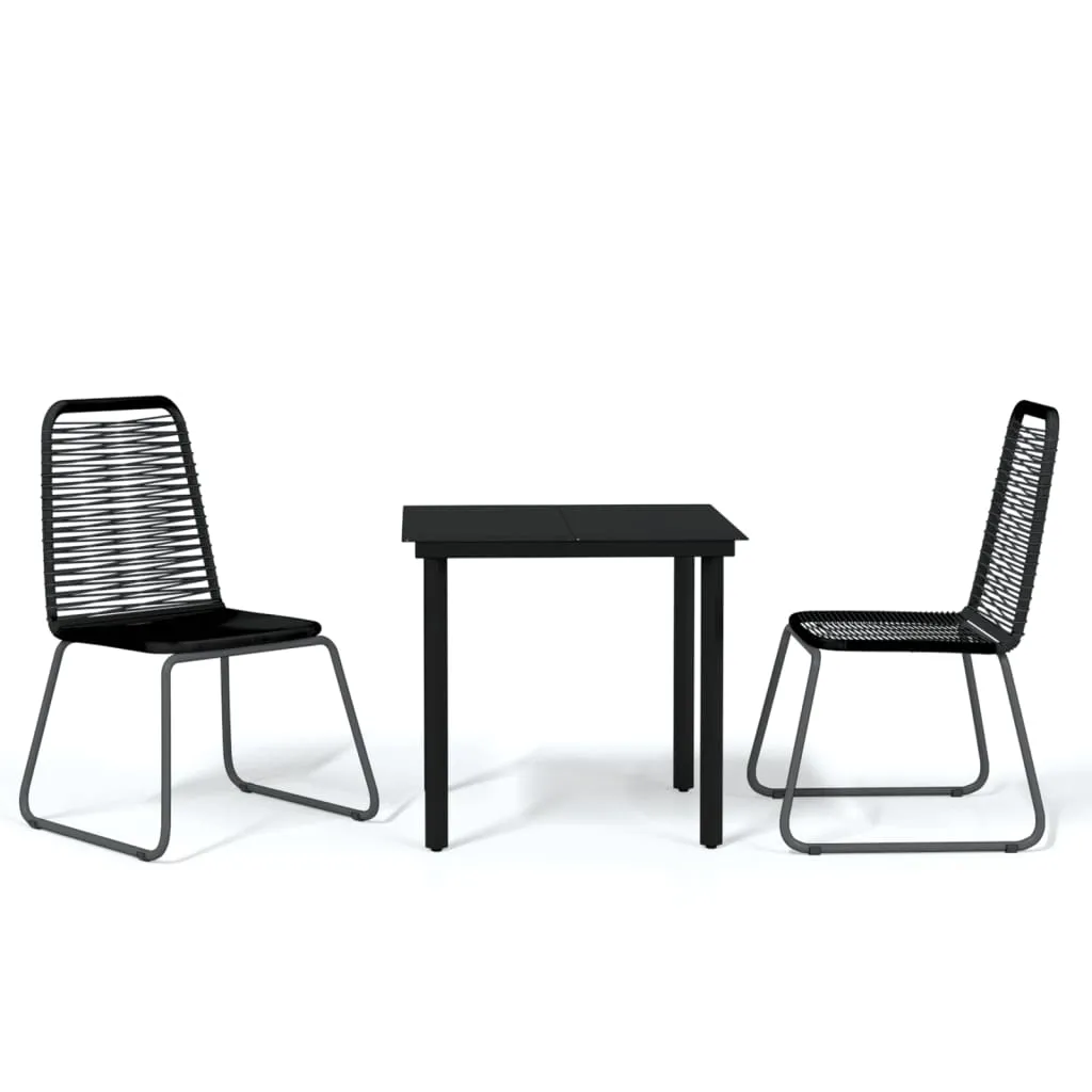 Patio Dining Set Outdoor Dining Set Garden Table and Chair Set Black