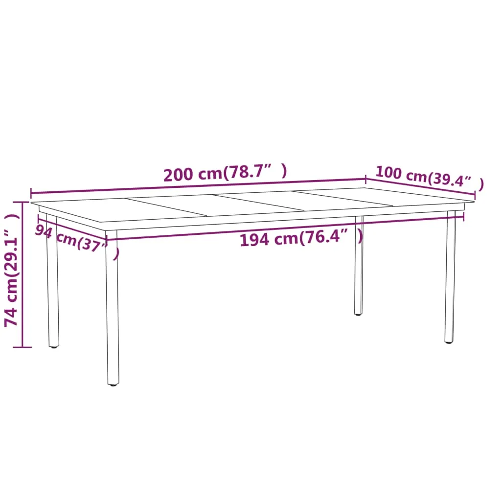 Patio Dining Set Outdoor Dining Set Garden Table and Chair Set Black