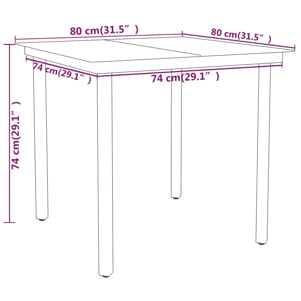 Patio Dining Set Outdoor Dining Set Garden Table and Chair Set Black