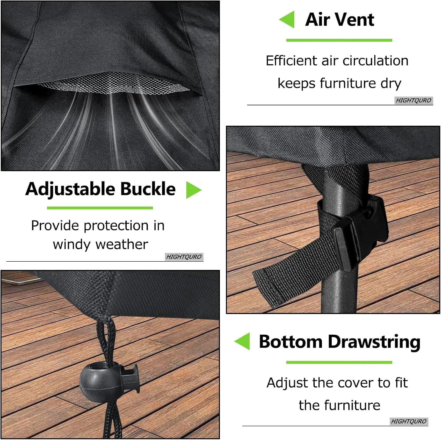 Patio Furniture Covers Waterproof, Heavy Duty 600D Outdoor Furniture Covers for Outside Sectional Sofa Set,Tear Resistance and Anti-UV, Black,48"L x 28"W x 13"H