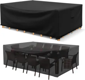 Patio Furniture Covers Waterproof, Heavy Duty 600D Outdoor Furniture Covers for Outside Sectional Sofa Set,Tear Resistance and Anti-UV, Black,48"L x 28"W x 13"H