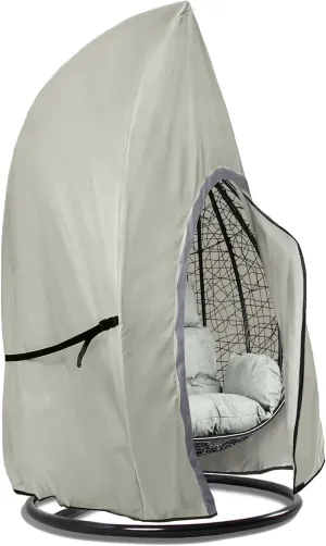 Patio Hanging Egg Chair Cover - Waterproof Outdoor Wicker Egg Swing Chair with Stand Cover, Single Seat
