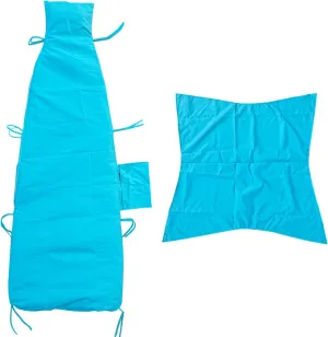Patio Outdoor Hanging Lounge Chair Cushion Slipcovers with Umbrella Fabric, Waterproof Replacement Cover for Curved Chaise Hammock Swing Chair Pads (Cushion Excluded) Sky Blue