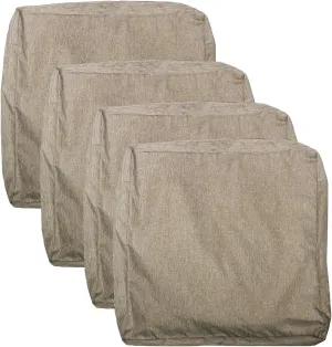 Patio Seat Cushion Covers,Washable Slip Covers Replacement,Waterproof Outdoor Furniture Chair Cushion Pillow Seat Cover for Couch,Garden,Sofa,Flax,24"×22"×4"(4 Covers Only)