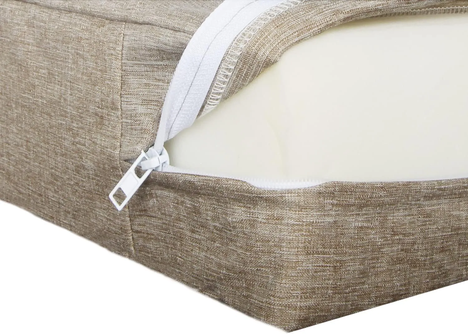 Patio Seat Cushion Covers,Washable Slip Covers Replacement,Waterproof Outdoor Furniture Chair Cushion Pillow Seat Cover for Couch,Garden,Sofa,Flax,24"×22"×4"(4 Covers Only)