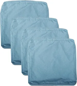 Patio Seat Cushion Covers,Washable Slip Covers Replacement,Waterproof Outdoor Furniture Chair Cushion Pillow Seat Cover for Couch,Garden,Sofa,Water Blue,24"×24"×4"(4 Covers Only)