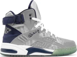 PATRICK EWING Athletics Eclipse Silver/Grey/Navy Shoes Reflective Upper, Removable Ankle Strap, EVA Midsole; Size 8.5