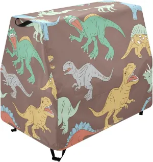 Pattern with Dinosaurs Kids Water Table Cover for Step2 Rain Showers Splash Pond Water Play Table, Outdoor Waterproof Dust Proof Anti-UV Kids Toy Table Cover-Cover only