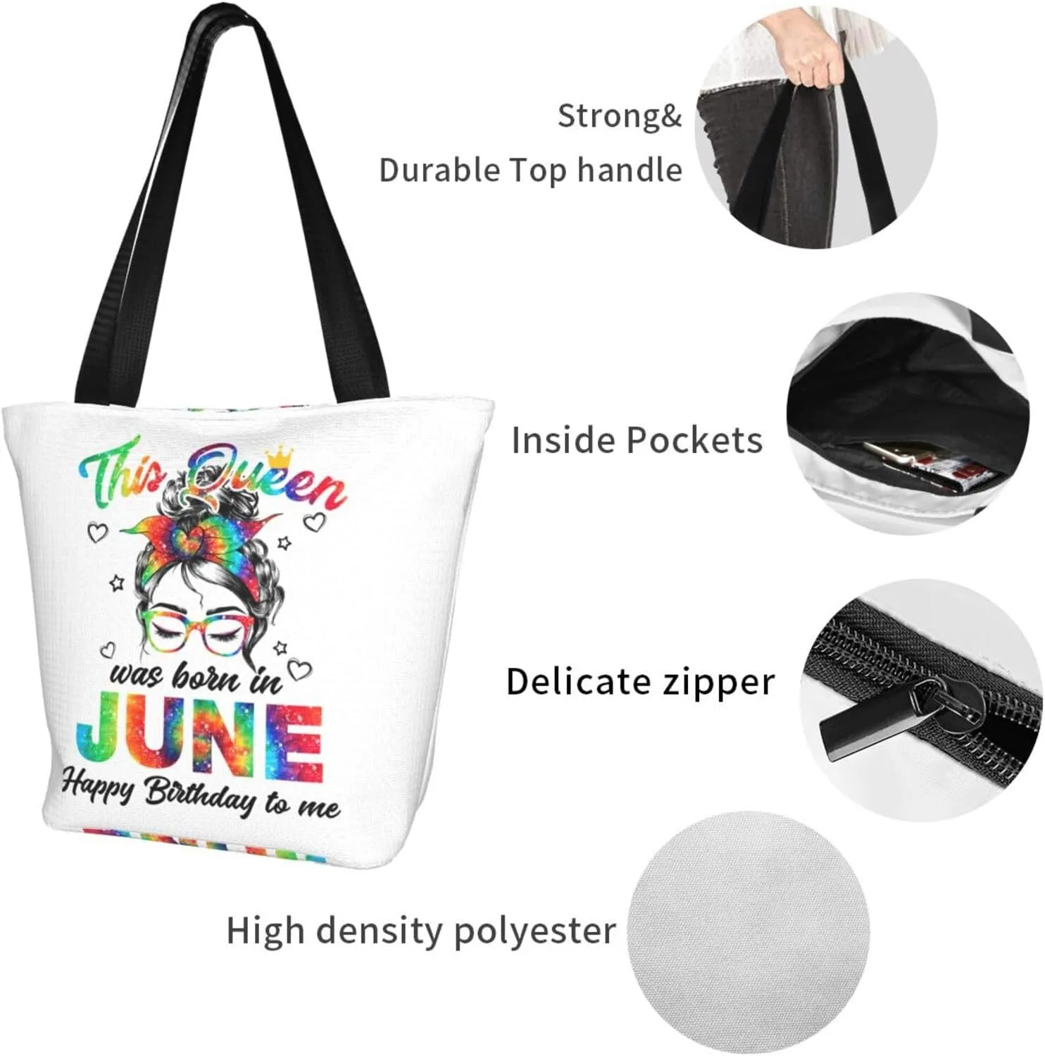 Peace Love Juneteenth Black Freedom Women's Tote Bag Lightweight Shopping Handbag Travel Shoulder Bag With Zipper