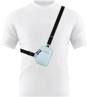 Peicees Mini Crossbody Sling Bag Dual Pocket Water Resistant Running Phone Holder Chest Shoulder Bag for Men Women Travel Gym