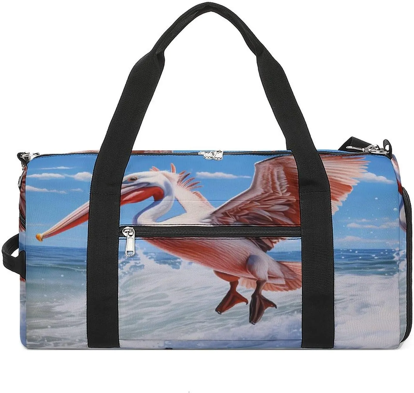 Pelican Bird Wild Wildlife Travel Duffle Bag Large Capacity Gym Bag Weekender Overnight Bags Carry on Tote Bag