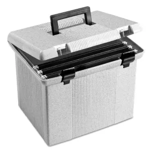 Pendaflex® Portable File Boxes, Letter Files, 13.88" X 14" X 11.13", Granite