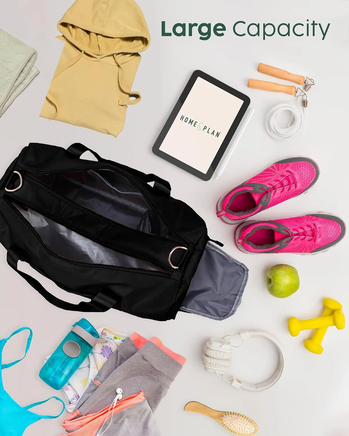 Personalized Ballet Duffle Bag for Women, Girls - Custom Duffel Bag - Different Color & Design Options - Black