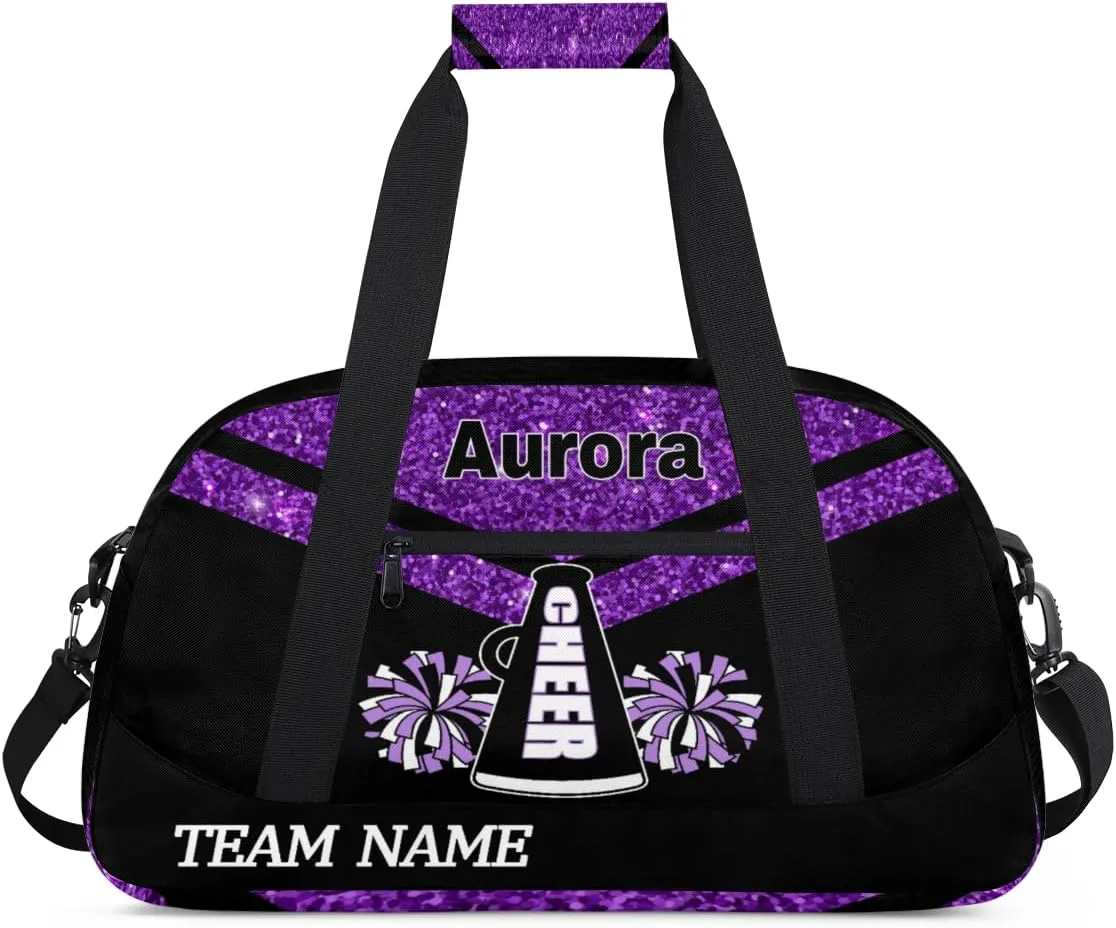 Personalized Children Gym Bag Girl Travel Duffle Bag Custom Cheer Bag Girl Customize Sport Duffel Bag with Name, 18.9L*8.7H *10.6W In