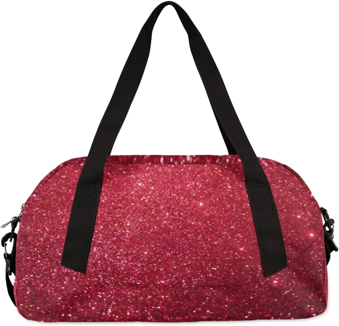 Personalized Custom Girls Dance Bag, Customized Gifts Sports Gym Bag Custom Name Kids Duffel Bags Overnight Weekender Sleepover Carry On Travel Tote Bag for Girls, Red Glitter Dance
