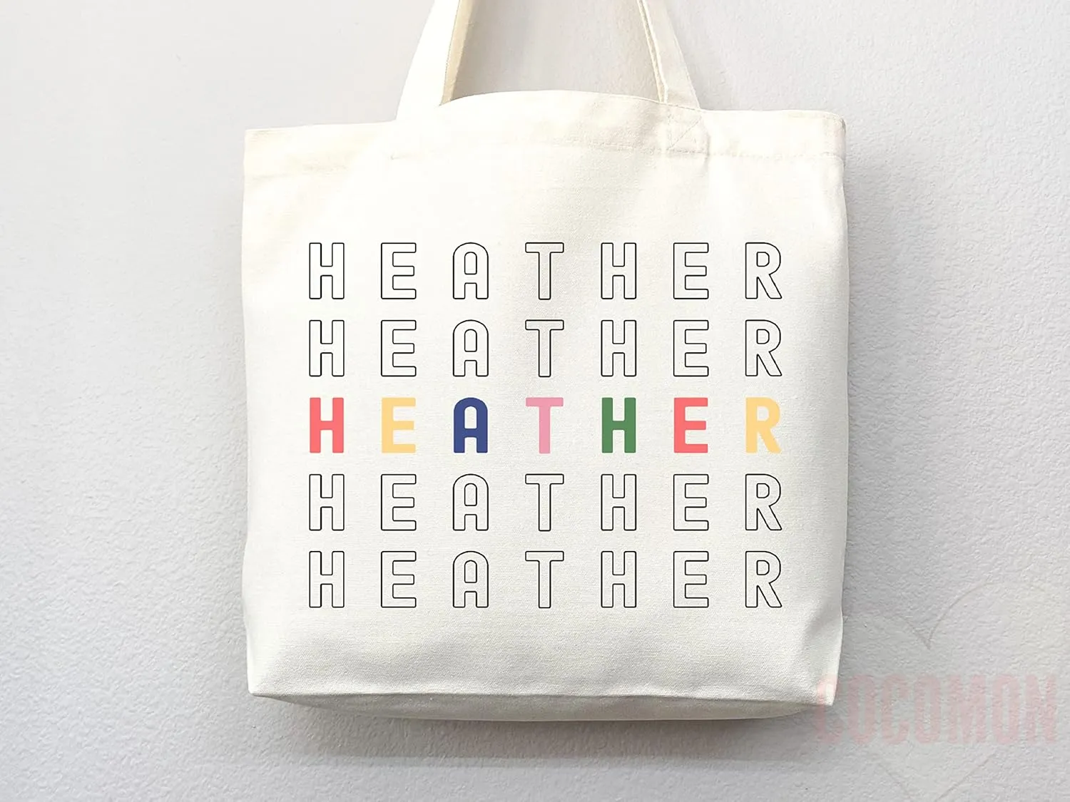 Personalized Custom Name Tote Bag - Custom Tote Shopper - Durable Premium Canvas, Reusable, Eco-Friendly - Ideal Gift for Women, Bridesmaids, Teachers, Nurses - Customizable and Personalizable (Medium Bag)
