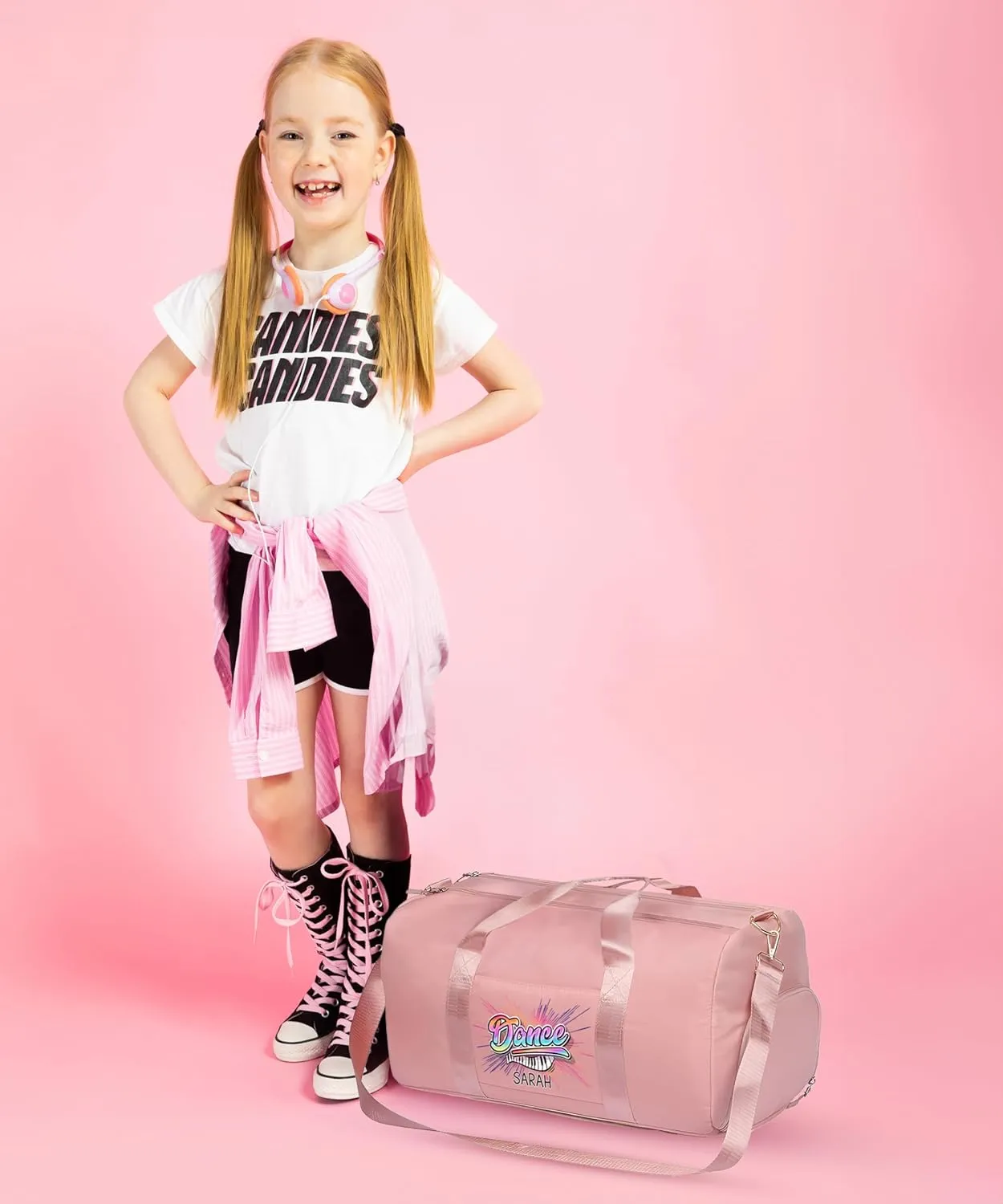Personalized Dance Duffle Bag for Women, Girls - Custom Duffel Bag - Different Color & Design Options - Pink