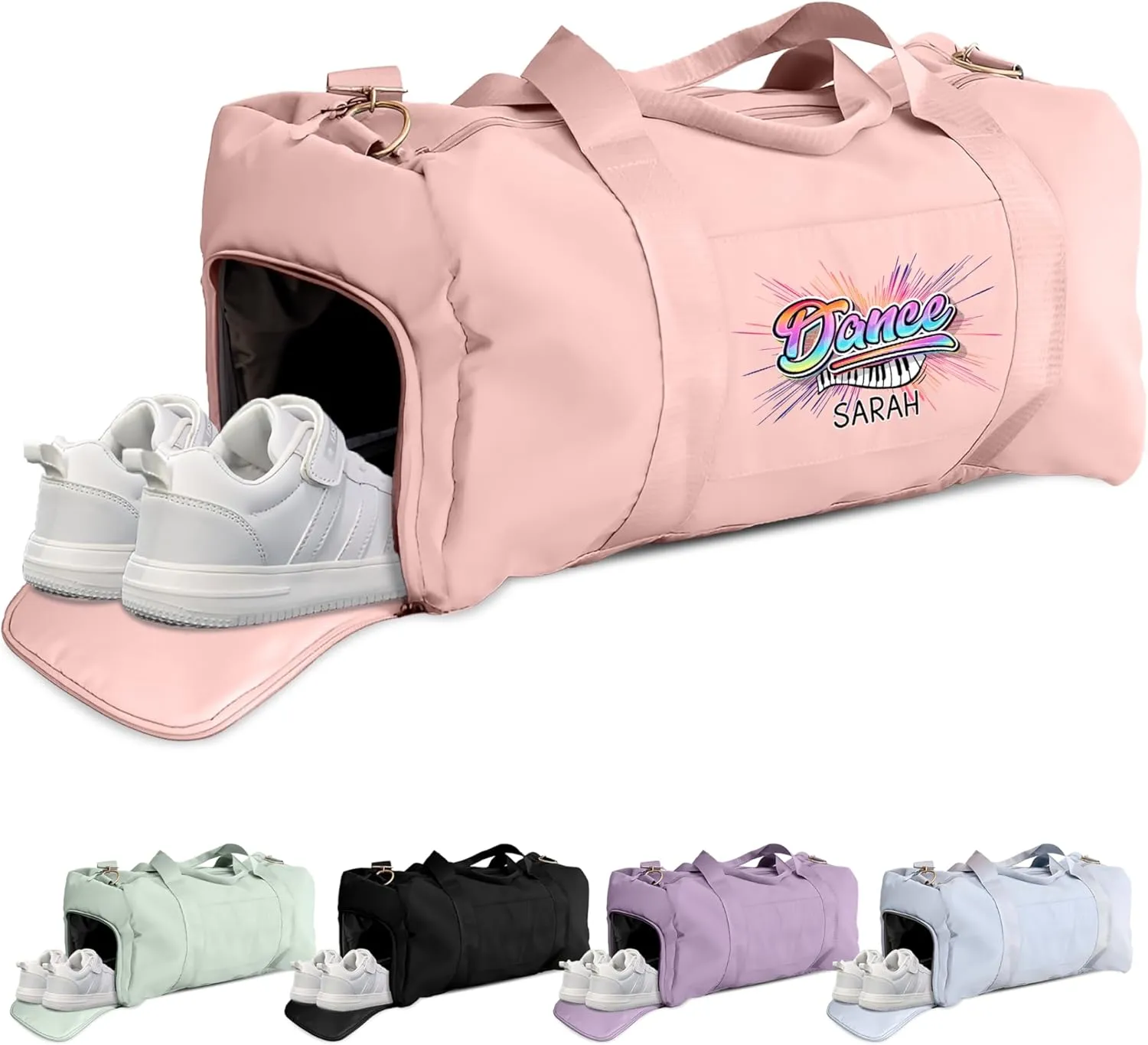 Personalized Dance Duffle Bag for Women, Girls - Custom Duffel Bag - Different Color & Design Options - Pink