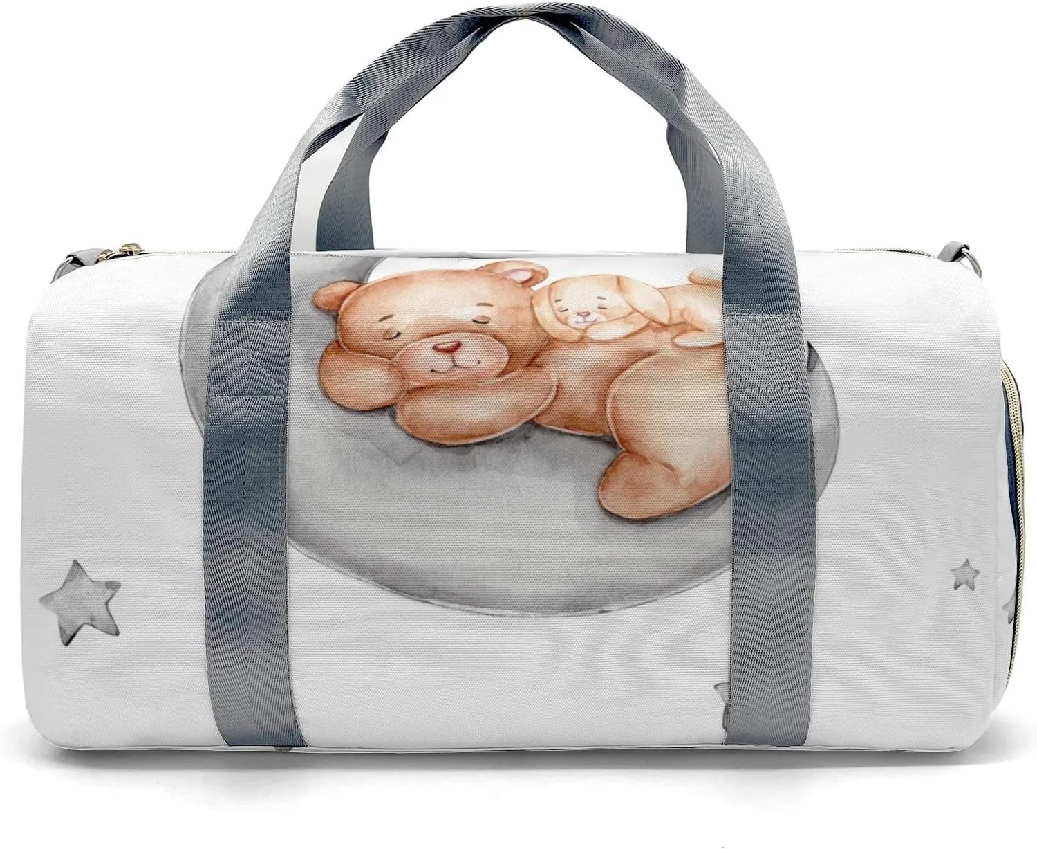 Personalized Duffel Bag Sleepy Teddy Bear Moon Stars Function Meets Fashion: Travel Bags for Fitness Journey